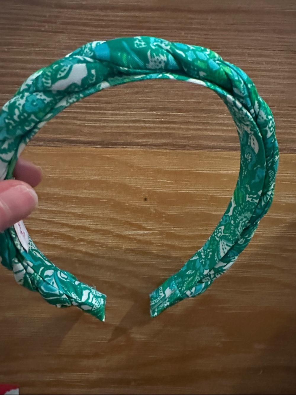 Lilly Pulitzer Teal Green Floral Braided Headband - Picture 4 of 4